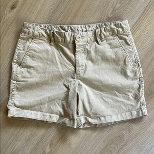 Eddie Bauer Women's Legendwash Stretch Boyfriend Mid Rise Tan Shorts